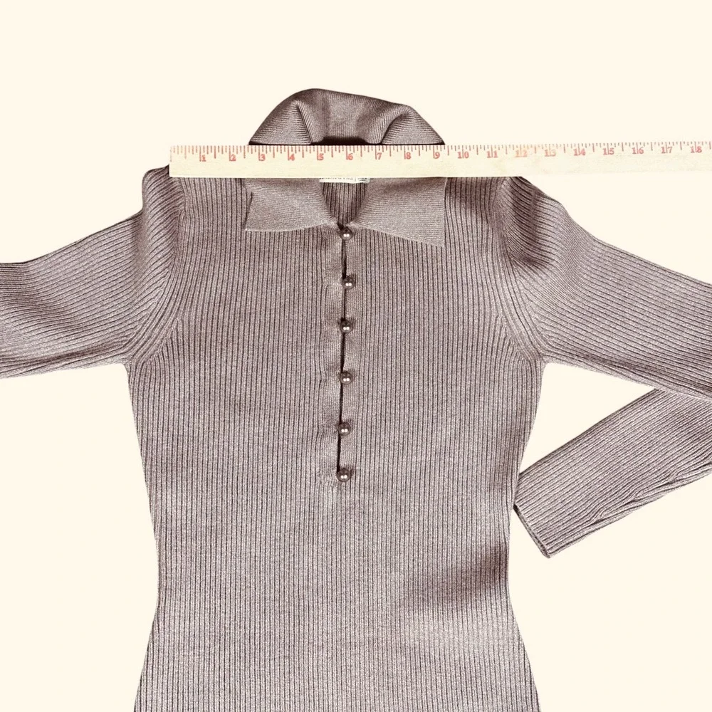 Abercrombie & Fitch Maxi Dress NWT Womens SP Taupe Brown Ribbed Knit Long Sleeve